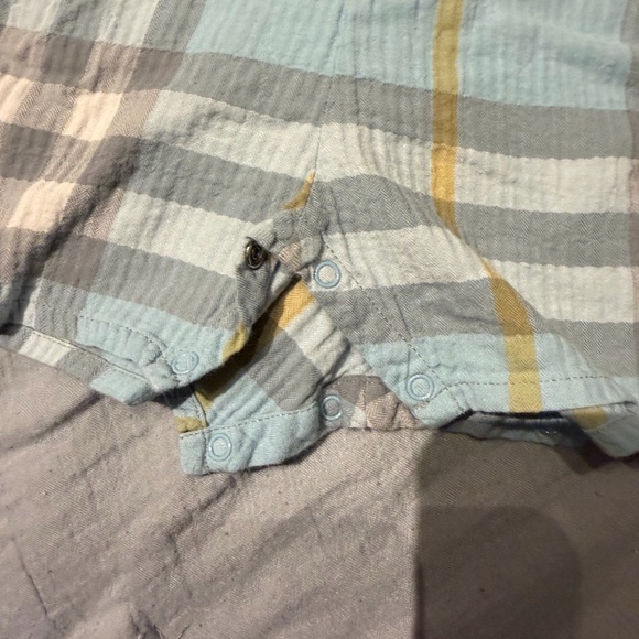 Burberry Kids Plaid Romper in Blue and Yellow - Picture 4 of 4